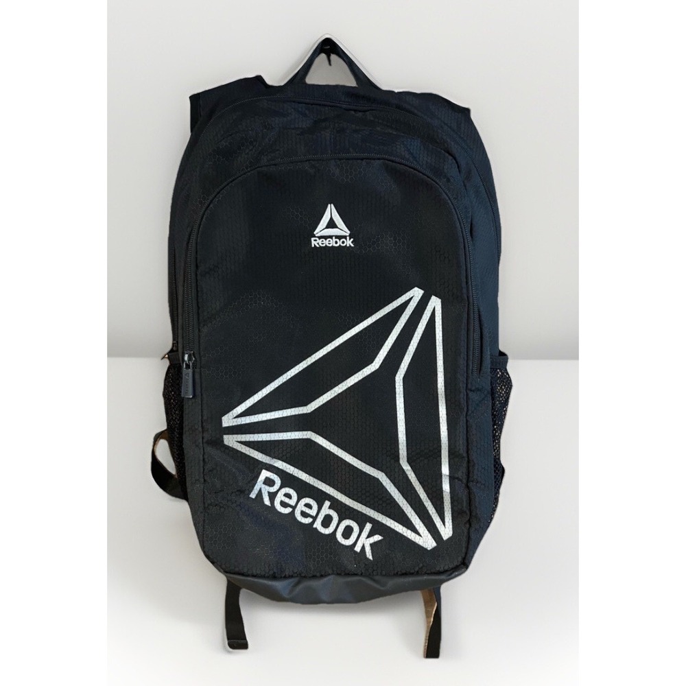 Reebok Trainer Backpack Gray Water Resistant 19.5" Preowned,‎ EUC
